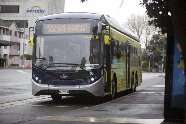 捷报！首辆BYD ADL Enviro200EV XLB纯电动大巴驶入新西兰(图1)